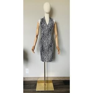 Marciano Guess By Marciano Size 2 Black White Leopard Print Pencil Dress NWOT